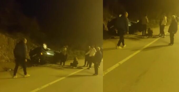 Akçakoca’da Korkutan Kaza; Araç Kanala Uçtu 1 Kişi Yaralandı