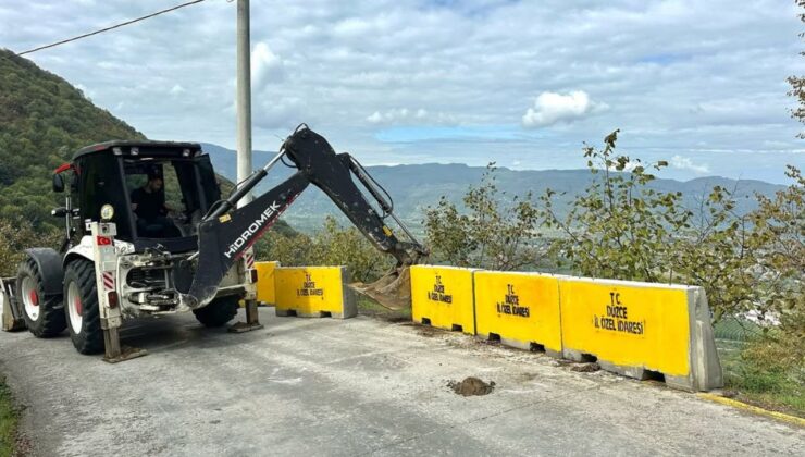 Gölyaka’da Yol Güvenliği Güçleniyor Beton Bariyerler Yerleştirildi