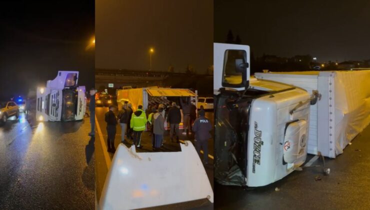 Kervan Köprüsü Altında Tır Devrildi; Sürücü Yaralandı