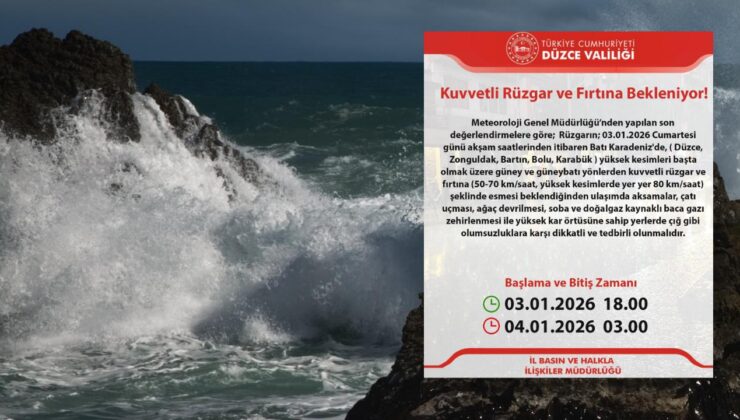 Düzce’de Fırtına Alarmı! Saatlerce Sürecek, Etkisi Sert Olacak
