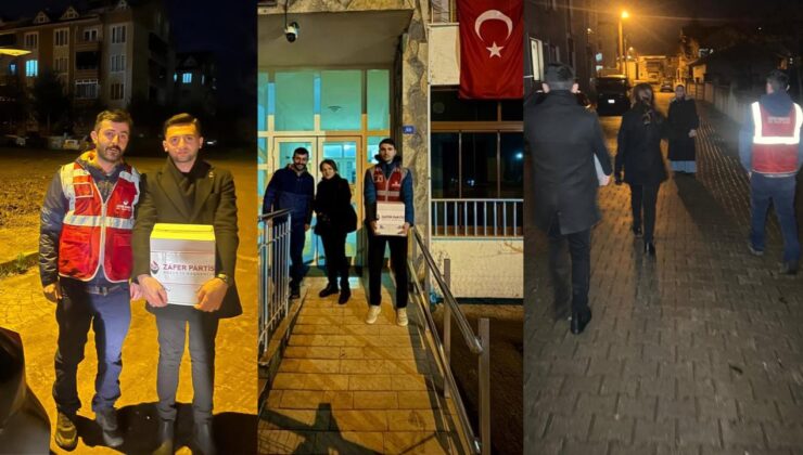 Zafer Partisi Düzce İl Teşkilatı Cumayeri’nde Koli Dağıttı