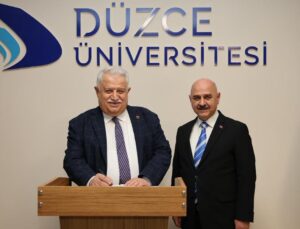 TÜBA Başkanı Prof. Dr. Muzaffer Şeker’den Düzce Üniversitesi Rektörü Prof. Dr. Nedim Sözbir’e Ziyaret