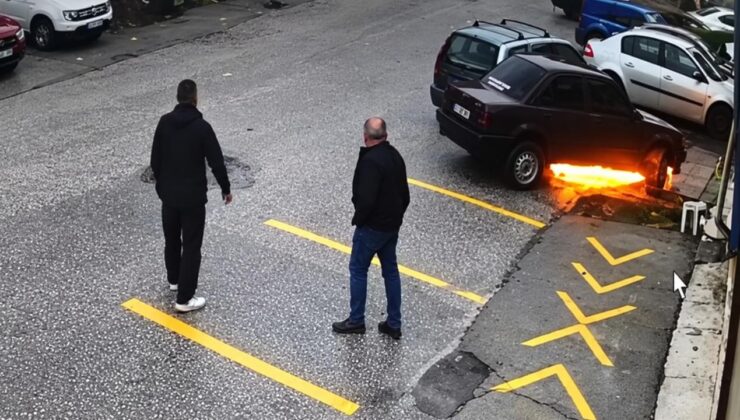 Akçakoca Sanayi Sitesi’nde Araç Yangını: Esnaf Alevlere Müdahale Etti